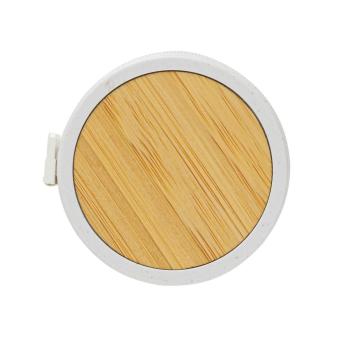 XD Collection RCS recycled plastic & bamboo tailor tape White/brown