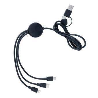 XD Collection RCS recycled TPE and recycled plastic 6-in-1 cable Black