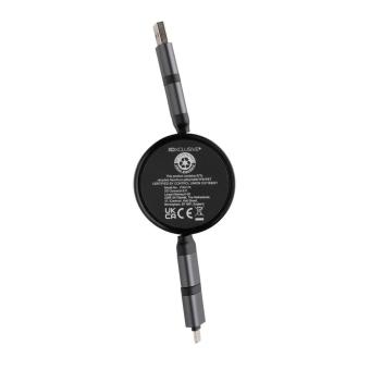 XD Xclusive Terra aufrollbares 6-in-1 45W-Kabel aus RCS recyc. Aluminium Grau