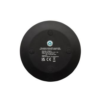 XD Collection 15W-Wireless-Fast-Charger aus recyceltem RCS-Kunststoff Schwarz