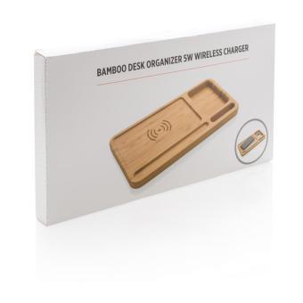 XD Collection Bambus Schreibtisch-Organizer mit 5W Wireless Charger Braun