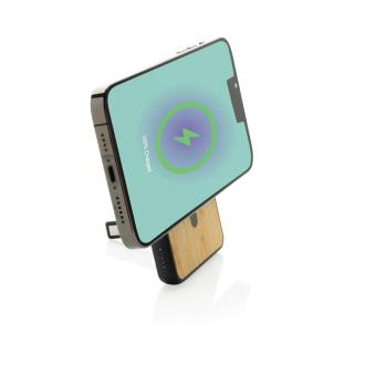 XD Collection Zen 5000mAh 5W magnetische Bambus-Powerbank aus RCS rPlastik Schwarz