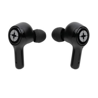 RCS recycled plastic Swiss Peak ANC TWS earbuds Black