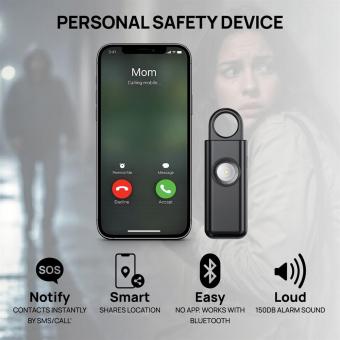 XD Collection Safio RCS re-chargeable emergency alarm with SOS function Black