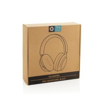 XD Collection Soundpro RCS recycled plastic ANC headphone Black