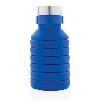 XD Collection Auslaufgeschützte faltbare Silikonflasche Blau