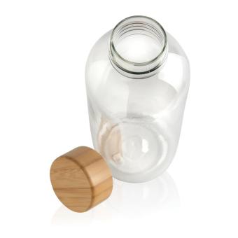 XD Collection GRS RPET bottle with bamboo lid Transparent