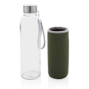 XD Collection Glasflasche mit Neopren-Sleeve Grün