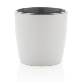 XD Collection Ceramic mug with coloured inner 300ml White/grey