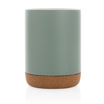 XD Collection Ceramic mug with cork base Green