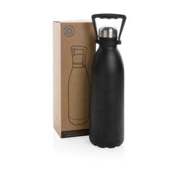 XD Collection Große Vakuumflasche aus RCS recyceltem Stainless-Steel 1,5L Schwarz