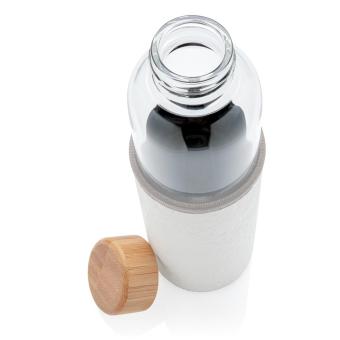 XD Collection Glass bottle with textured PU sleeve White/grey
