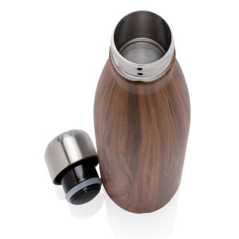 XD Collection Vacuum insulated stainless steel bottle with wood print Brown