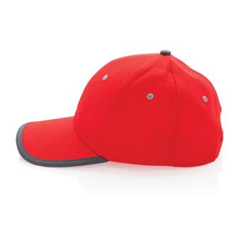 XD Collection Impact AWARE™ Brushed rcotton 6 panel contrast cap 280gr Red