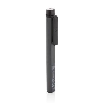 GearX Gear X USB aufladbare Stiftleuchte aus RCS recyc. Kunststoff Grau/schwarz