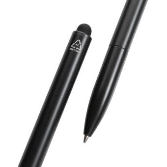 XD Collection Kymi RCS certified recycled aluminium pen with stylus Black