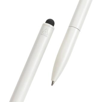 XD Collection Kymi RCS certified recycled aluminium pen with stylus White