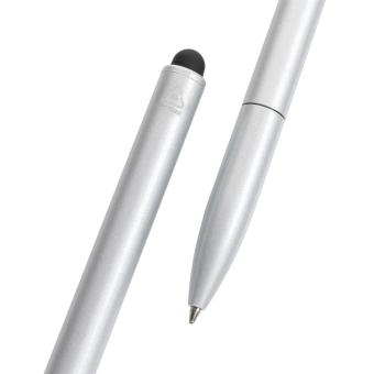 XD Collection Kymi RCS certified recycled aluminium pen with stylus Silver