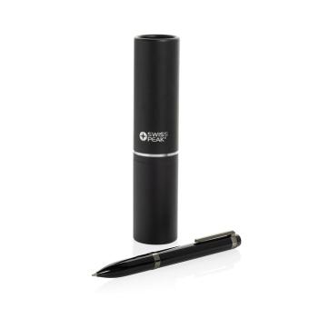 Swiss peak OSLO recycled stainless steel deluxe pen Black