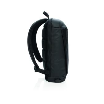 XD Xclusive Madrid anti-theft RFID USB laptop backpack PVC free Black/black