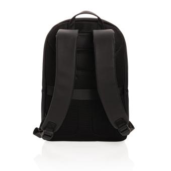 Swiss Peak Deluxe PU Laptop-Rucksack, PVC-frei Schwarz