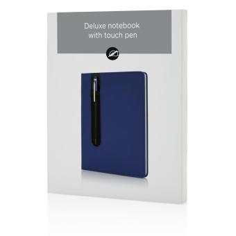 XD Collection Standard hardcover PU A5 notebook with stylus pen Navy