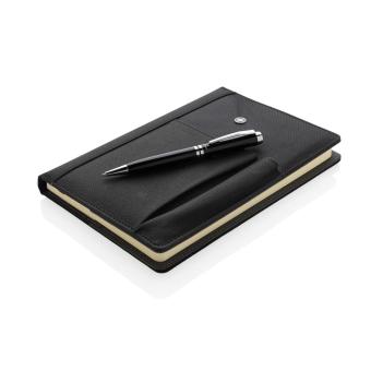 Swiss Peak Refillable notebook and pen set Black