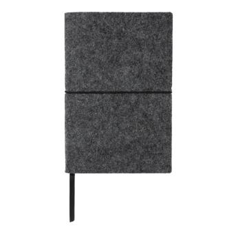 XD Collection GRS certified recycled felt A5 softcover notebook Black