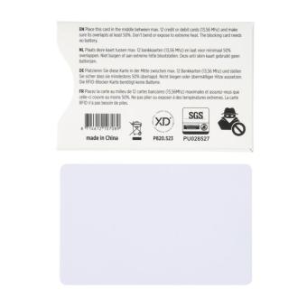 XD Collection Anti-skimming RFID shield card with active jamming chip White