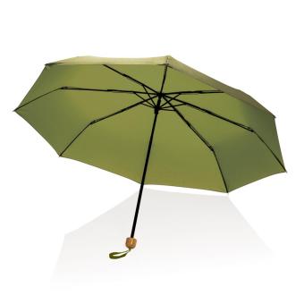 XD Collection 20.5" Impact AWARE™ RPET 190T Pongee bamboo mini umbrella Green