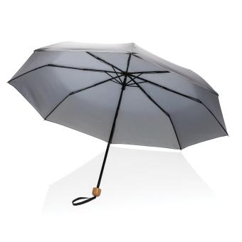 XD Collection 20.5" Impact AWARE™ RPET 190T Pongee bamboo mini umbrella Anthracite