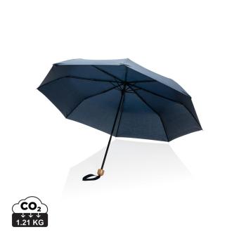 XD Collection 20.5" Impact AWARE™ RPET 190T Pongee bamboo mini umbrella 