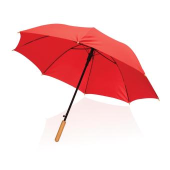 XD Collection 23" Impact AWARE™ RPET 190T auto open bamboo umbrella Red