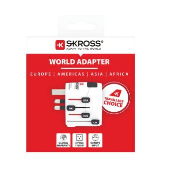 SKROSS Pro 3-Pole World Travel Adapter Weiß