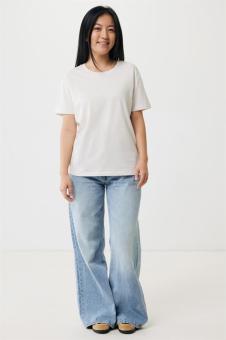 IQONIQ Yala women lightweight recycled cotton t-shirt, ivory white, pebble gray Ivory white, pebble gray | XXS