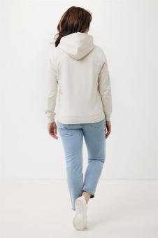 IQONIQ Rila lightweight recycled cotton hoodie, ivory white, pebble gray Ivory white, pebble gray | XXS