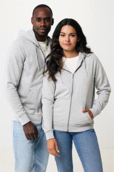 IQONIQ Abisko recycled cotton zip through hoodie, heather grey Heather grey | XXS