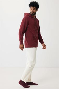IQONIQ Abisko Zip-Kapuzenpullover aus recycelter Baumwolle, Burgunderrot Burgunderrot | XL