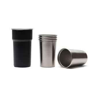 VINGA Parks RCS SS cup, 4 pcs, 250 ML Black