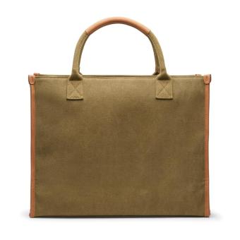 VINGA Bosler RCS recycled canvas office tote Green