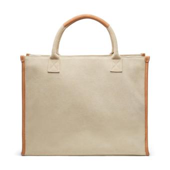 VINGA Bosler RCS recycled canvas office tote Fawn