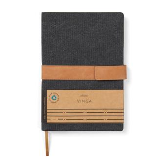 VINGA Bosler RCS recycled canvas notebook Black