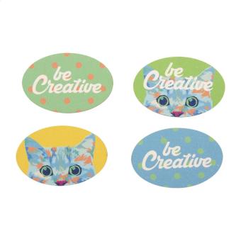 WooBadge custom magnetic badge Nature blue
