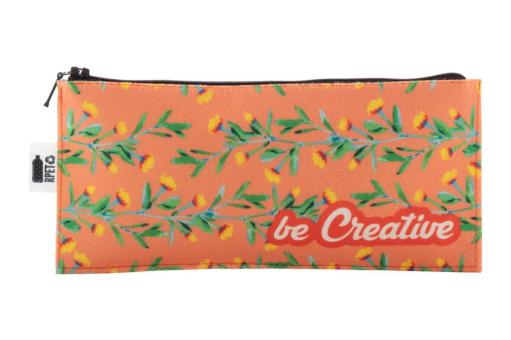 CreaFelt Pen Zip individuelle RPET Stiftetasche Weiß/grau