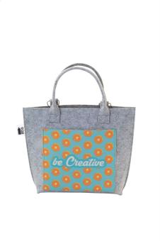 CreaFelt Cross custom RPET crossbody bag White/grey