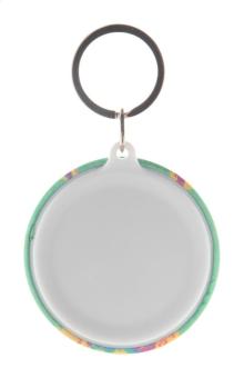 KeyBadge RPET Maxi Button-Schlüsselanhänger Weiß