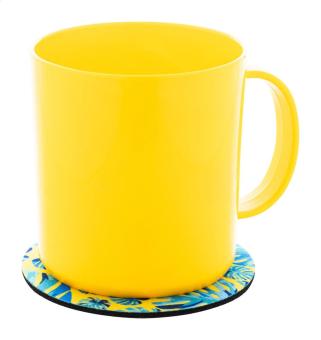 CreaFelt Drink Plus RPET felt coaster, circle White