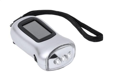 Zibber Taschenlampe mit doppelter Stromversorgung Silber