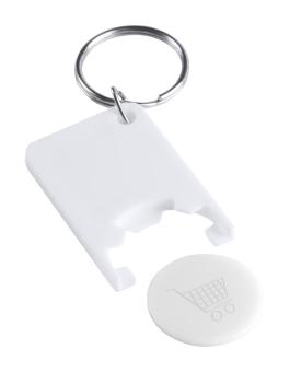 Zabax Schlüsselanhänger mit Einkaufswagenchip Weiß
