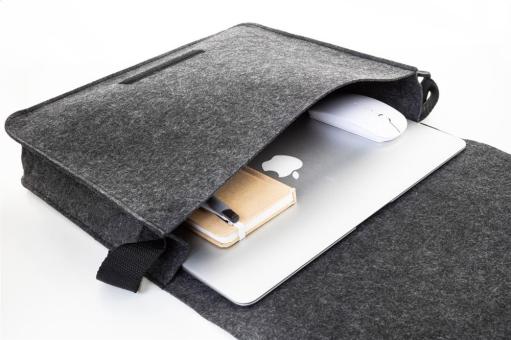 Refelt Courier Umschlagtasche aus RPET-Filz Dunkelgrau